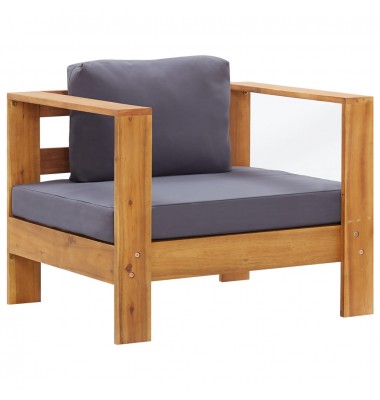 Sodo krėslas su pagalvėle, tamsiai pilkas, akacijos masyvas - Moduliniai lauko baldai - 1