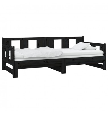  Ištraukiama lova, juoda, 2x(90x200)cm, pušies medienos masyvas - Lovos - 3