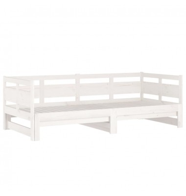  Ištraukiama lova, balta, 2x(90x200)cm, pušies medienos masyvas - Lovos - 6