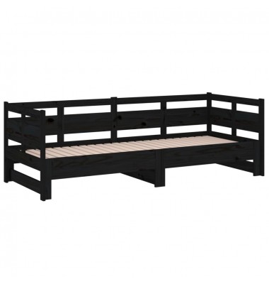  Ištraukiama lova, juoda, 2x(80x200)cm, pušies medienos masyvas - Lovos - 6