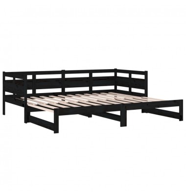  Ištraukiama lova, juoda, 2x(80x200)cm, pušies medienos masyvas - Lovos - 9