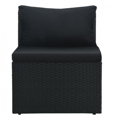 Poilsio komplektas su pagalvėmis, 4 dalių, juodas, poliratanas - Lauko baldų komplektai - 7