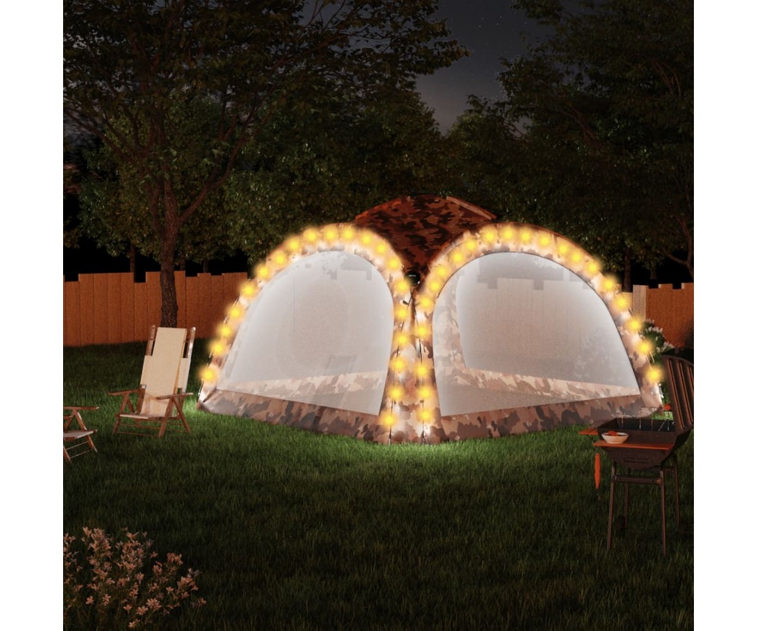 Proginė palapinė su LED/4 sienomis, kamufliažinė, 3,6x3,6x2,3m - Lauko pavėsinės - 1 Proginė palapinė su LED/4 sienomis, kamufliažinė, 3,6x3,6x2,3m - Lauko pavėsinės - 1
