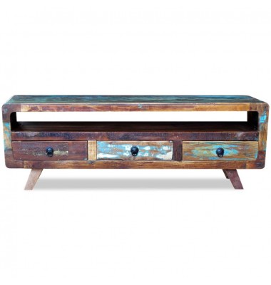  TV staliukas su 3 stalčiais, perdirbtos medienos masyvas - TV spintelės - 6