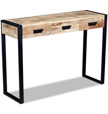  Konsolinis staliukas su 3 stalčiais, masyvi mango mediena - Žurnaliniai staliukai - 1