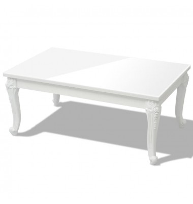  Kavos staliukas, 100x60x42 cm, labai blizgus, baltas - Kavos staliukai - 2