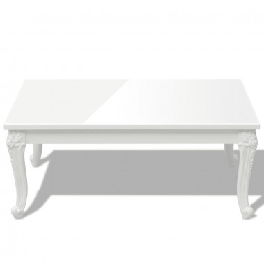 Kavos staliukas, 100x60x42 cm, labai blizgus, baltas - Kavos staliukai - 3