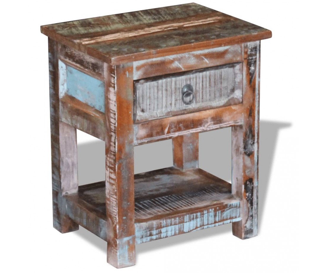 Staliukas su 1 stalčiumi, perdirbta mediena, 43x33x51 cm - Žurnaliniai staliukai - 1 Staliukas su 1 stalčiumi, perdirbta mediena, 43x33x51 cm - Žurnaliniai staliukai - 1