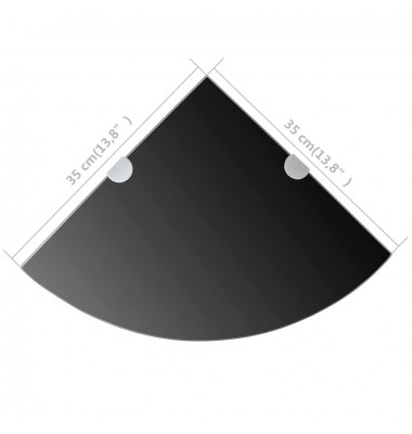  Kampinė lentyna su chromo laikikliais, juodas stiklas 35x35 cm - Pakabinamos lentynos, spintelės - 6