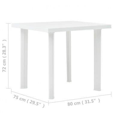  Sodo stalas, baltos spalvos, 80x75x72cm, plastikas - Lauko stalai, staliukai - 5