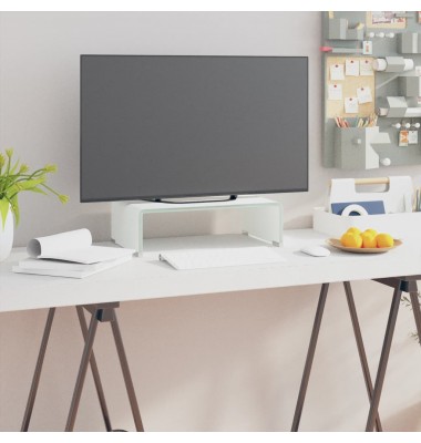 TV stovas/monitoriaus pakyla, baltas stiklas, 40x25x11 cm - TV spintelės - 1