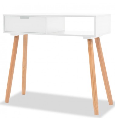  Konsolinis stalas, masyvi pušies mediena, 80x30x72cm, balta - Žurnaliniai staliukai - 1
