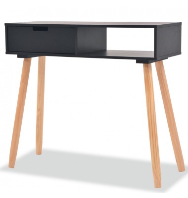  Konsolinis stalas, masyvi pušies mediena, 80x30x72cm, juoda - Žurnaliniai staliukai - 1
