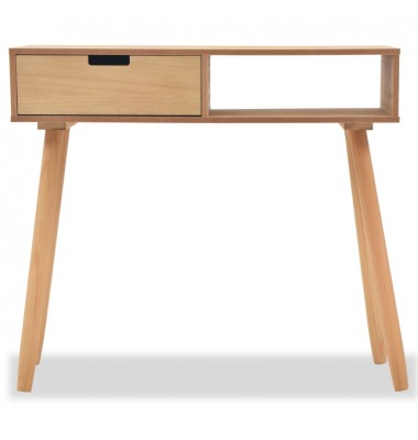  Konsolinis stalas, masyvi pušies mediena, 80x30x72cm, ruda - Žurnaliniai staliukai - 3