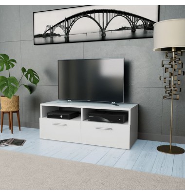  Televizoriaus spintelė, drožl. plokštė, 95x35x36 cm, balta  - TV spintelės - 1