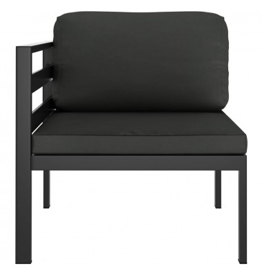  Modulinė kampinė sofa su pagalvėmis, antracito, aliuminis - Moduliniai lauko baldai - 3