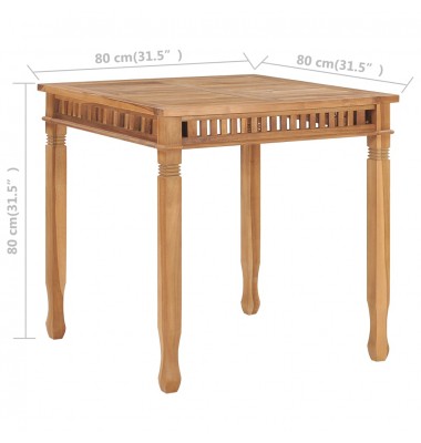  Sodo valgomojo stalas, 80x80x80cm, tikmedžio medienos masyvas - Lauko stalai, staliukai - 5