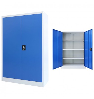  Biuro spintelė, metalas, 90x40x140cm, pilka ir mėlyna - Biuro spintos, spintelės - 1