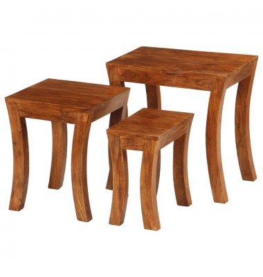  Suded. staliukų kompl., 3d., akac. med. mas., 50x35x50cm, rudas - Žurnaliniai staliukai - 1