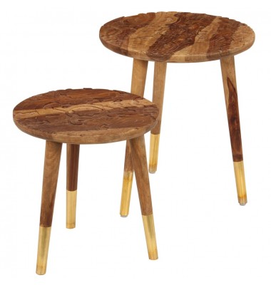  Kavos staliukai, 2vnt., rausvosios dalbergijos medienos masyvas - Kavos staliukai - 1