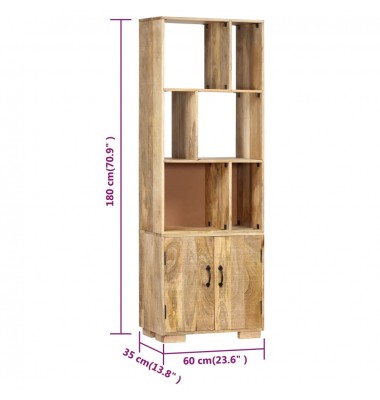  Knygų lentyna, 60x35x180cm, mango medienos masyvas - Pastatomos lentynos, spintelės - 7