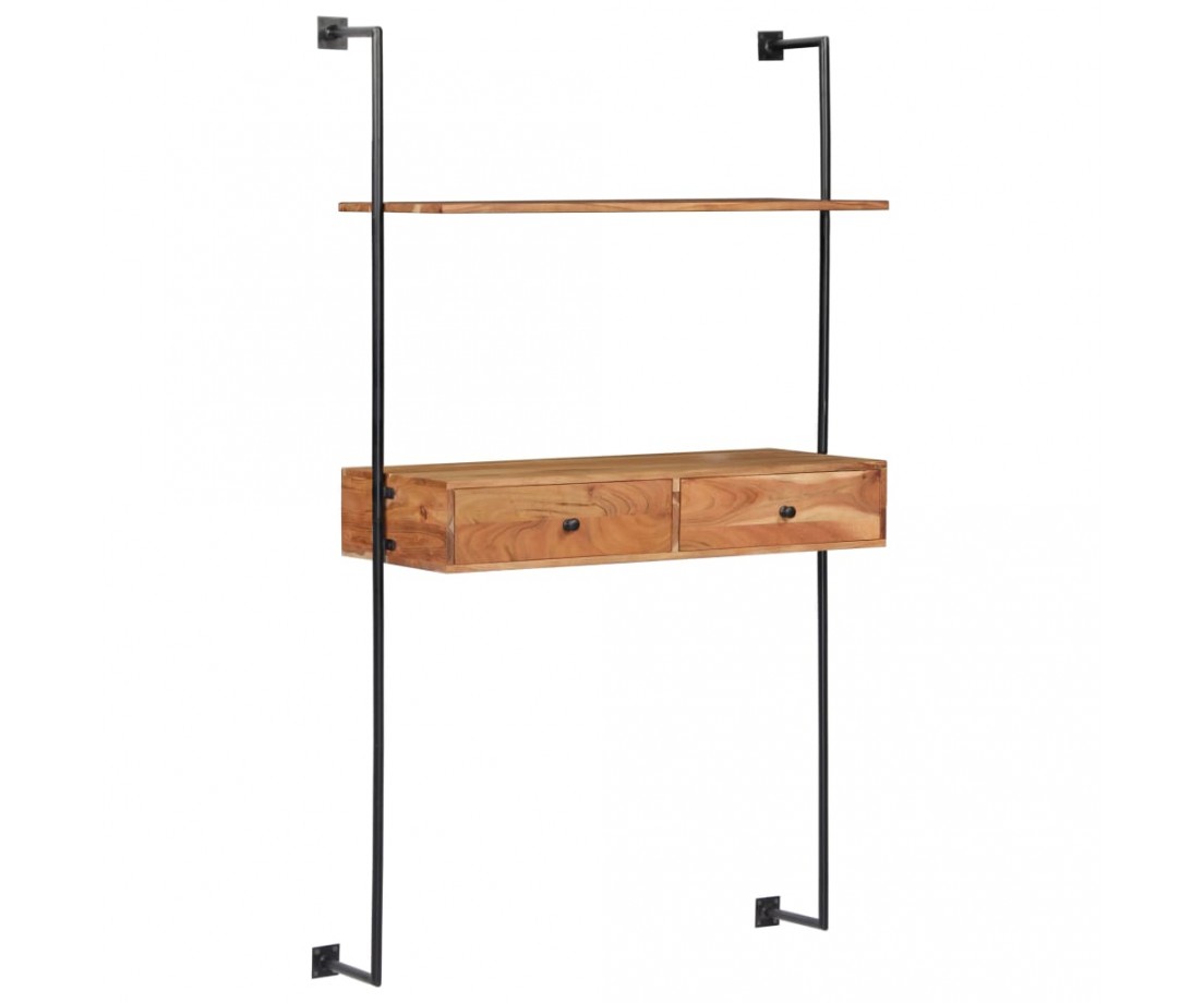 Sieninis stalas, 90x40x170 cm, akacijos medienos masyvas - Pakabinamos lentynos, spintelės - 1 Sieninis stalas, 90x40x170 cm, akacijos medienos masyvas - Pakabinamos lentynos, spintelės - 1