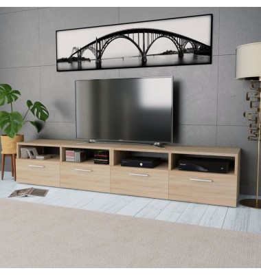  TV spintelės, 2 vnt., med. drož. plokštė, 95x35x36 cm, ąžuolas - TV spintelės - 1
