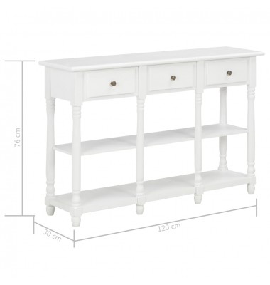  Konsolinis staliukas, baltos spalvos, 120x30x76 cm, MDF - Žurnaliniai staliukai - 9