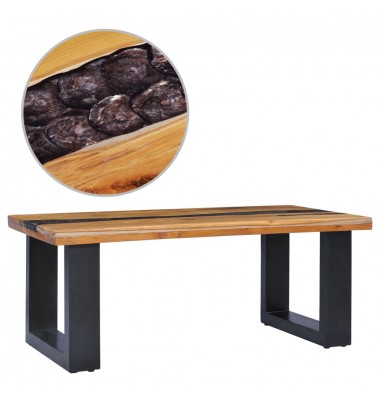  Kavos staliukas, 100x50x40 cm, tikmedžio mediena ir sint. derva - Kavos staliukai - 1