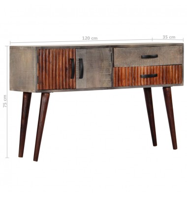  Konsolinis staliukas, pilkas, 120x35x75cm, neapd. mango mediena - Žurnaliniai staliukai - 9