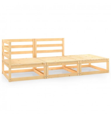  Sodo poilsio baldų komplektas, 3 dalių, pušies medienos masyvas - Moduliniai lauko baldai - 1