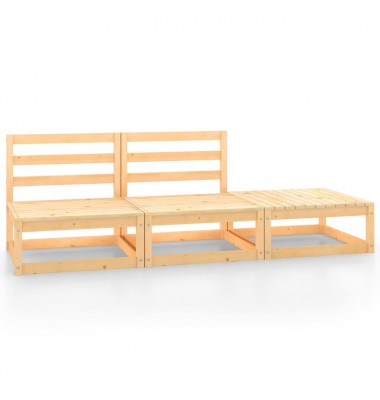 Sodo poilsio baldų komplektas, 3 dalių, pušies medienos masyvas - Moduliniai lauko baldai - 1