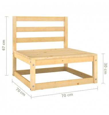  Sodo poilsio baldų komplektas, 3 dalių, pušies medienos masyvas - Moduliniai lauko baldai - 10