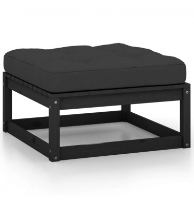  Sodo pakoja su pagalvėle, juoda, pušies medienos masyvas - Moduliniai lauko baldai - 1
