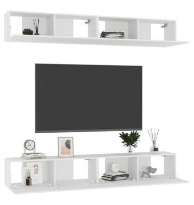  Televizoriaus spintelės, 4vnt., baltos, 100x30x30cm, MDP - TV spintelės - 3