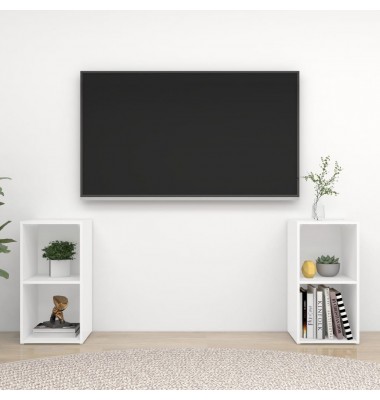  Televizoriaus spintelės, 2vnt., baltos, 72x35x36,5cm, MDP  - TV spintelės - 1