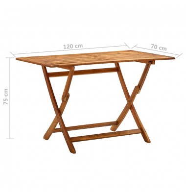  Sulankstomas sodo stalas, 120x70x75cm, akacijos masyvas - Lauko stalai, staliukai - 7