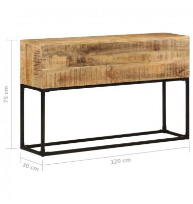  Konsolinis staliukas, 120x30x75cm, neapdorota mango mediena - Žurnaliniai staliukai - 7