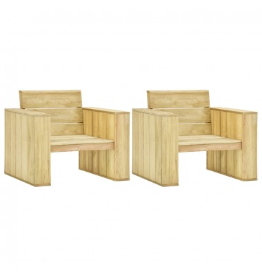  Sodo kėdės, 2vnt., 89x76x76cm, impregnuota pušies mediena - Lauko kėdės - 1