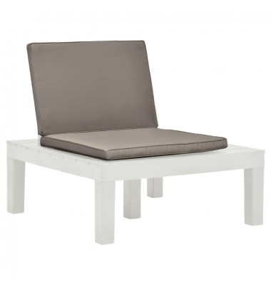  Sodo poilsio kėdės su pagalvėlėmis, 2vnt., baltos, plastikas - Lauko kėdės - 2