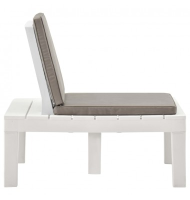  Sodo poilsio kėdės su pagalvėlėmis, 2vnt., baltos, plastikas - Lauko kėdės - 4