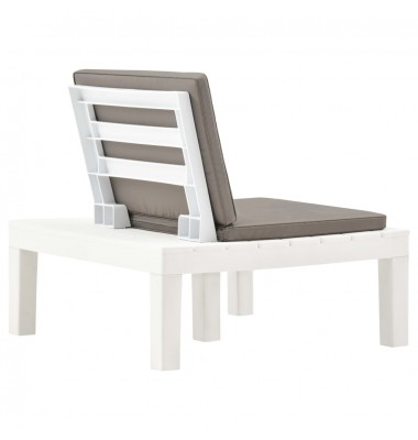  Sodo poilsio kėdės su pagalvėlėmis, 2vnt., baltos, plastikas - Lauko kėdės - 5