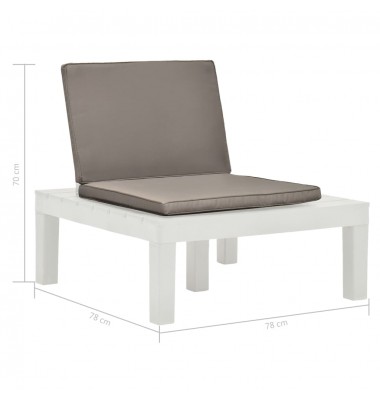  Sodo poilsio kėdės su pagalvėlėmis, 2vnt., baltos, plastikas - Lauko kėdės - 8