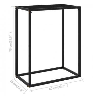  Konsolinis staliukas, juodas, 60x35x75cm, grūdintas stiklas - Žurnaliniai staliukai - 6