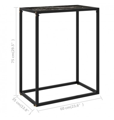  Konsolinis staliukas, juodas, 60x35x75cm, grūdintas stiklas - Žurnaliniai staliukai - 6