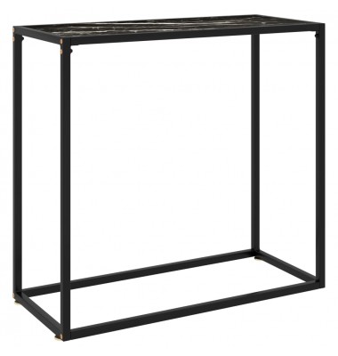  Konsolinis staliukas, juodas, 80x35x75cm, grūdintas stiklas - Žurnaliniai staliukai - 1