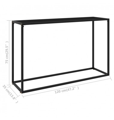  Konsolinis staliukas, juodas, 120x35x75cm, grūdintas stiklas - Žurnaliniai staliukai - 6