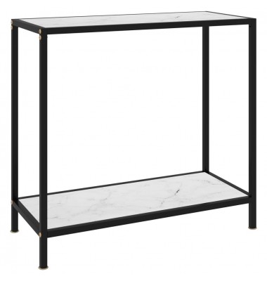  Konsolinis staliukas, baltas, 80x35x75cm, grūdintas stiklas - Žurnaliniai staliukai - 1