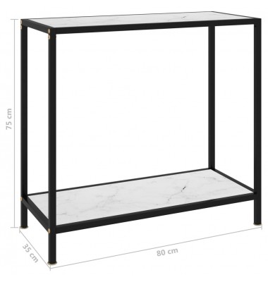  Konsolinis staliukas, baltas, 80x35x75cm, grūdintas stiklas - Žurnaliniai staliukai - 6