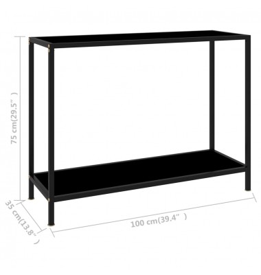  Konsolinis staliukas, juodas, 100x35x75cm, grūdintas stiklas - Žurnaliniai staliukai - 6